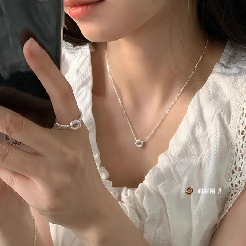 925 Silver Pearl Thin Chain Necklace - Trendy Simple Elegant