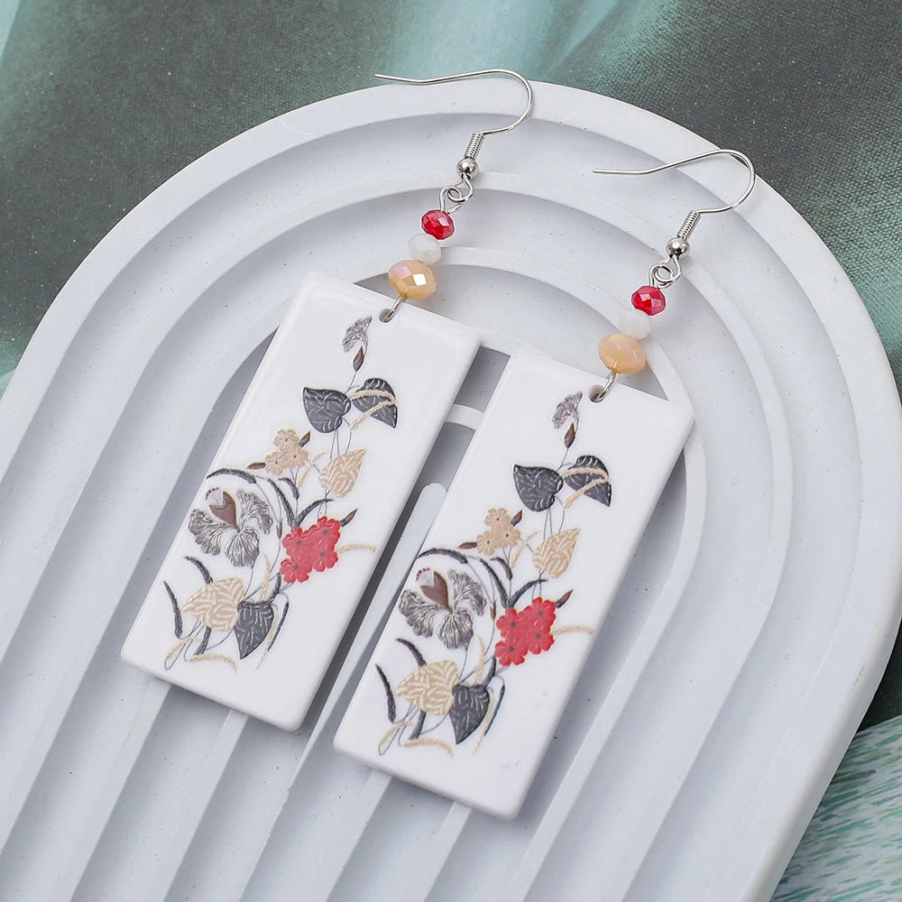 Black Acrylic 3D Flower Earrings - 2026 Vintage Elegant