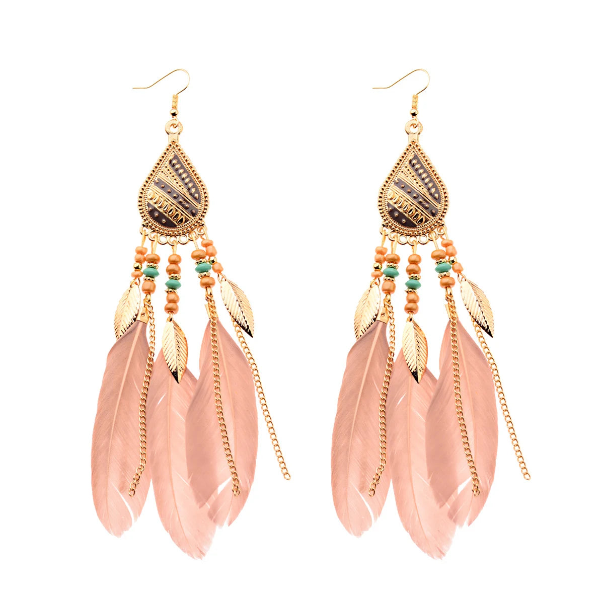 Dream Catcher Feather Earrings - Handmade Boho Tassel
