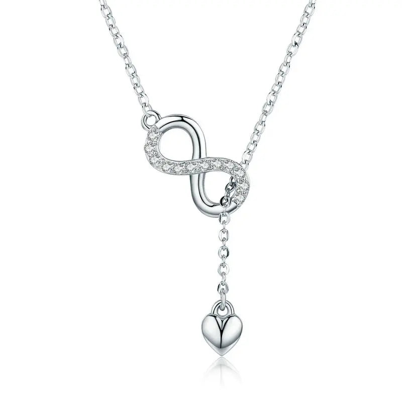BAMOER 925 Silver Infinity Love Necklace - Forever Pendant