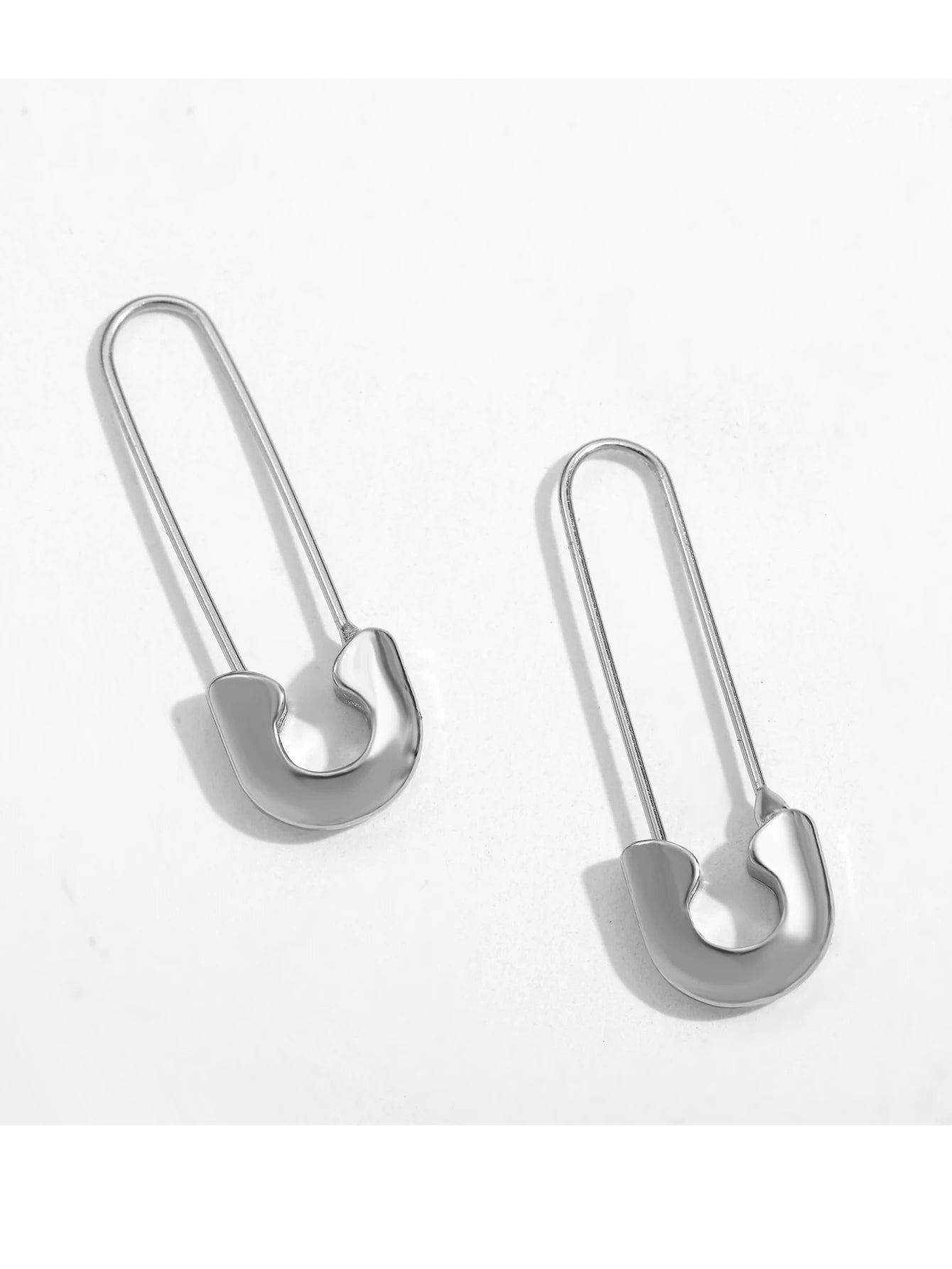 Minimalist Safety Pin Earrings - U-Shaped Gold Lock