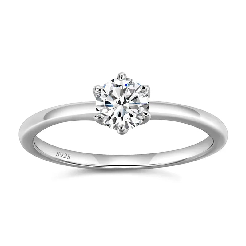 Trumium D Color Moissanite Ring - 0.5/1 Ct 925 Silver