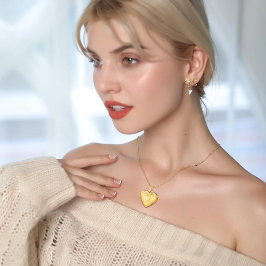 U7 Custom Photo Heart Locket - Rose Flower Tree of Life Memorial