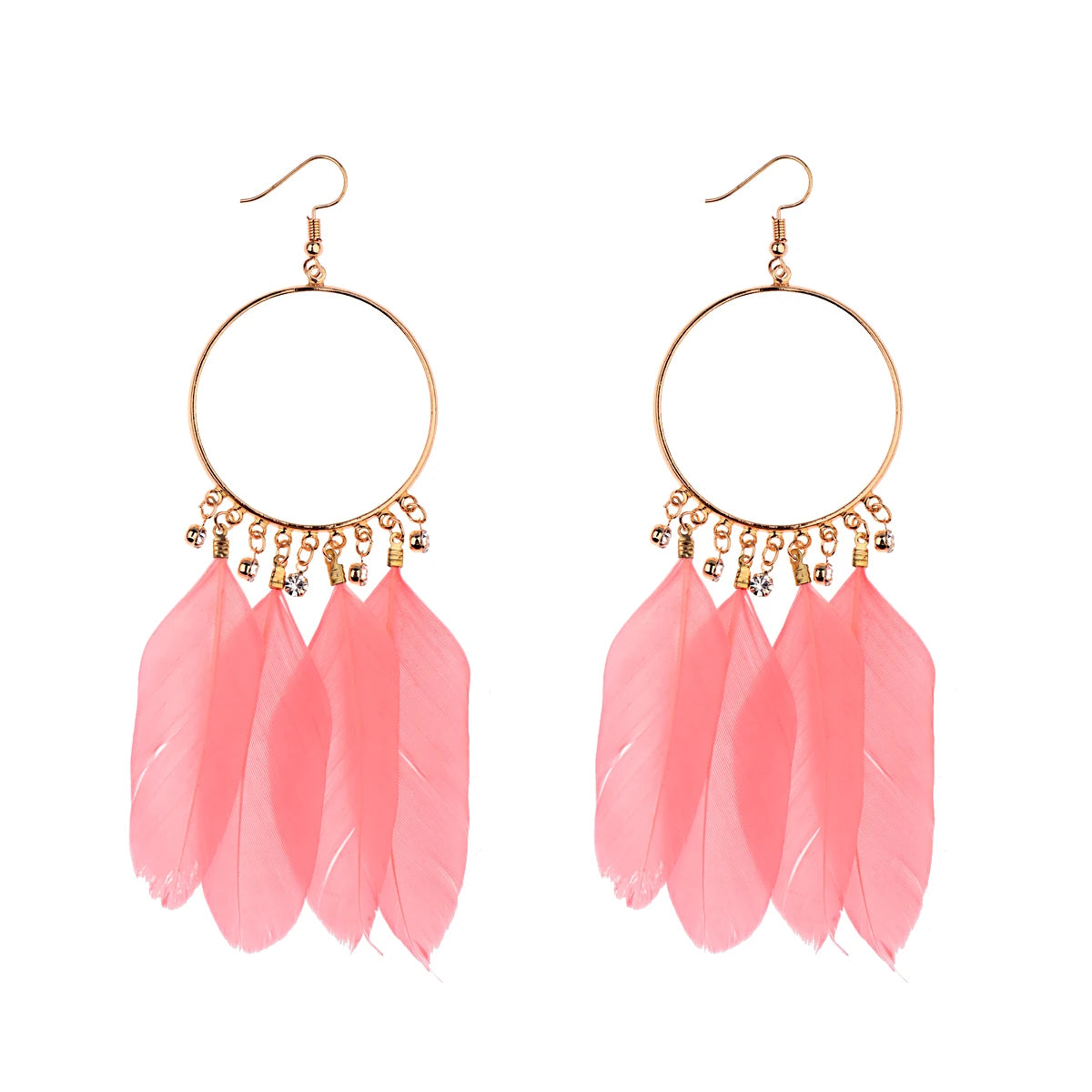 Dream Catcher Feather Earrings - Handmade Boho Tassel