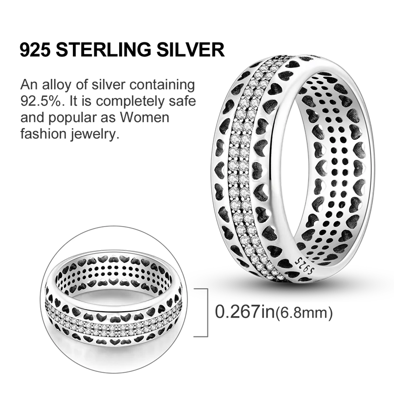 925 Sterling Silver Star & Moon Ring - Blue Zircon