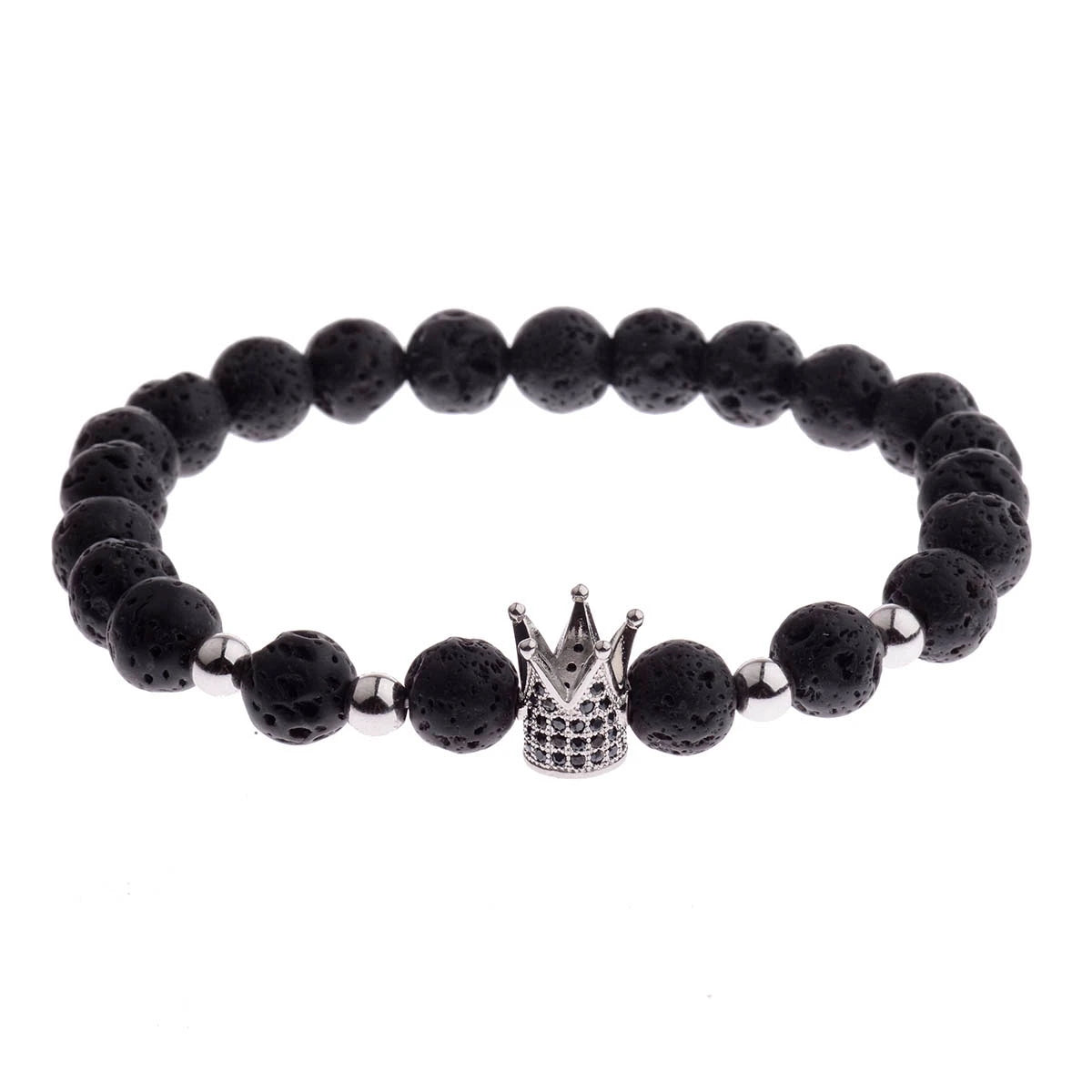 Luxury Natural Stone Yoga Bracelet - Micro Pave CZ Ball Matte