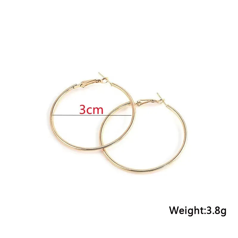 Large Hoop Earrings - 40mm 60mm 80mm Big Circle