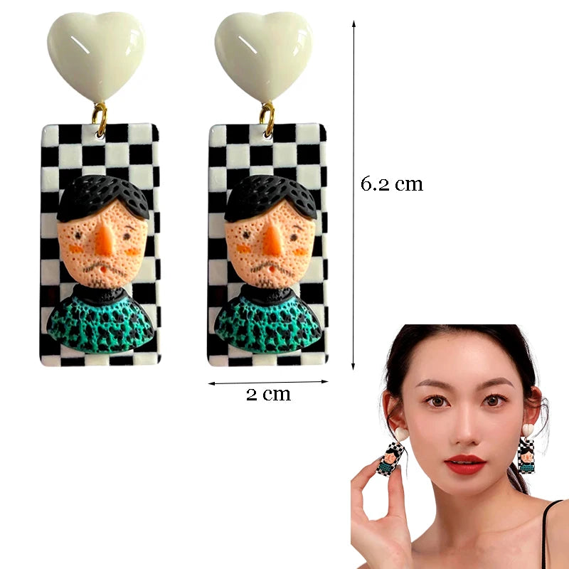 Colorful Y2K Dangle Earrings - Resin Fashion Accessories
