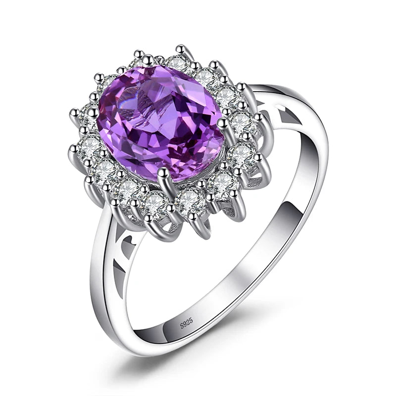JewelryPalace Princess Diana Ring - Blue Sapphire 925 Silver