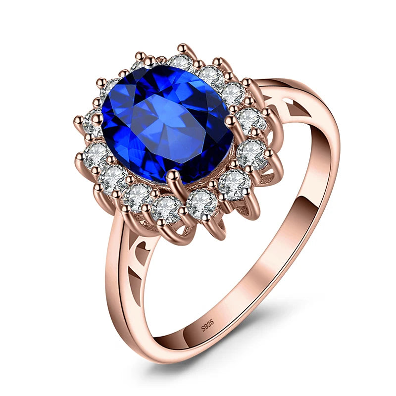 JewelryPalace Princess Diana Ring - Blue Sapphire 925 Silver