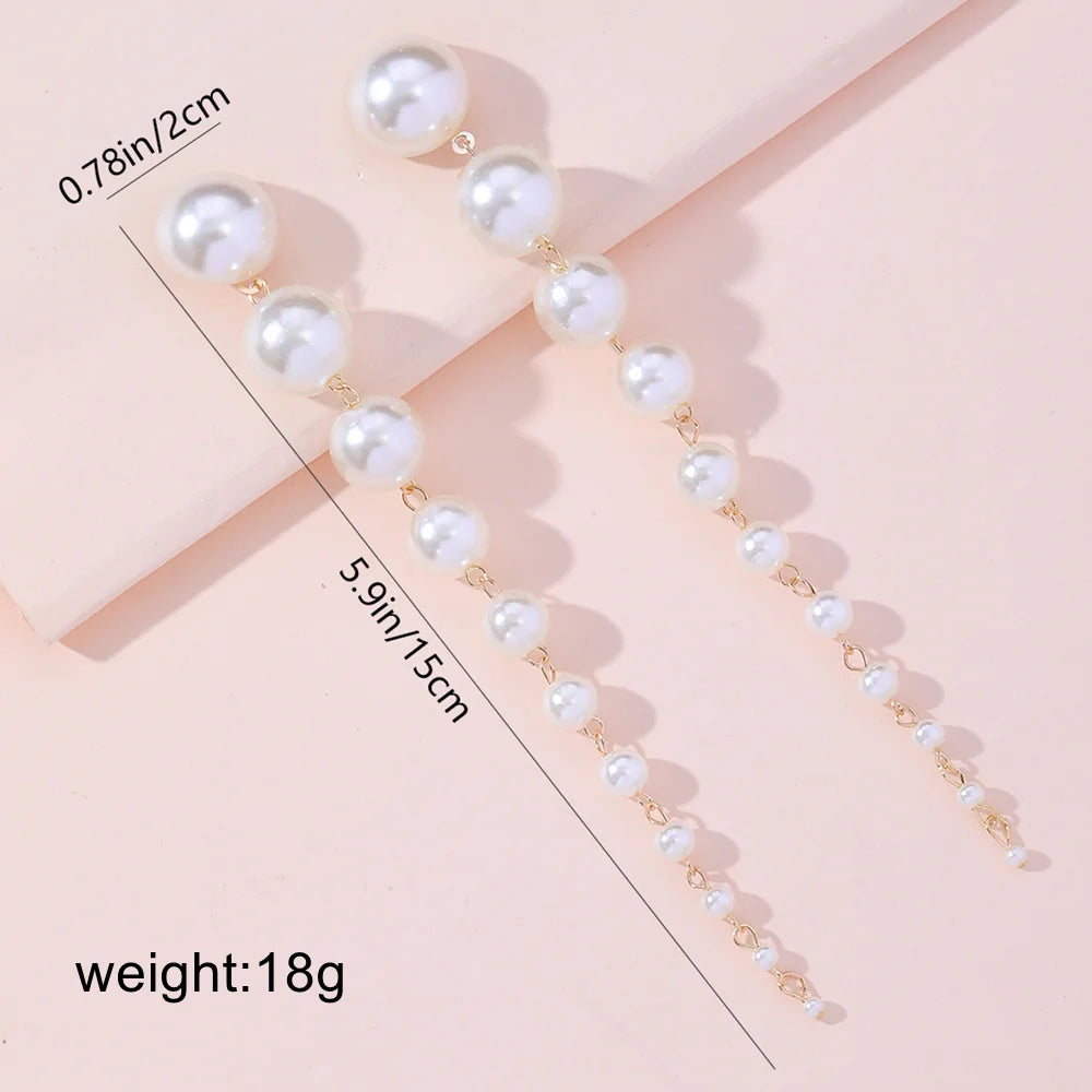 2024 Trend Pearl Tassel Earrings - Long Dangling Elegant