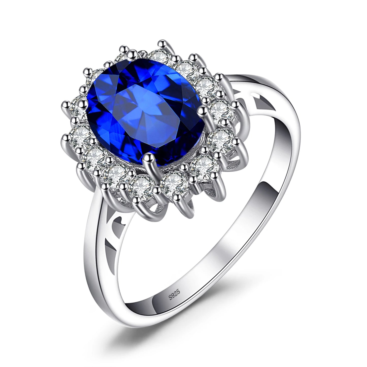 JewelryPalace Princess Diana Ring - Blue Sapphire 925 Silver