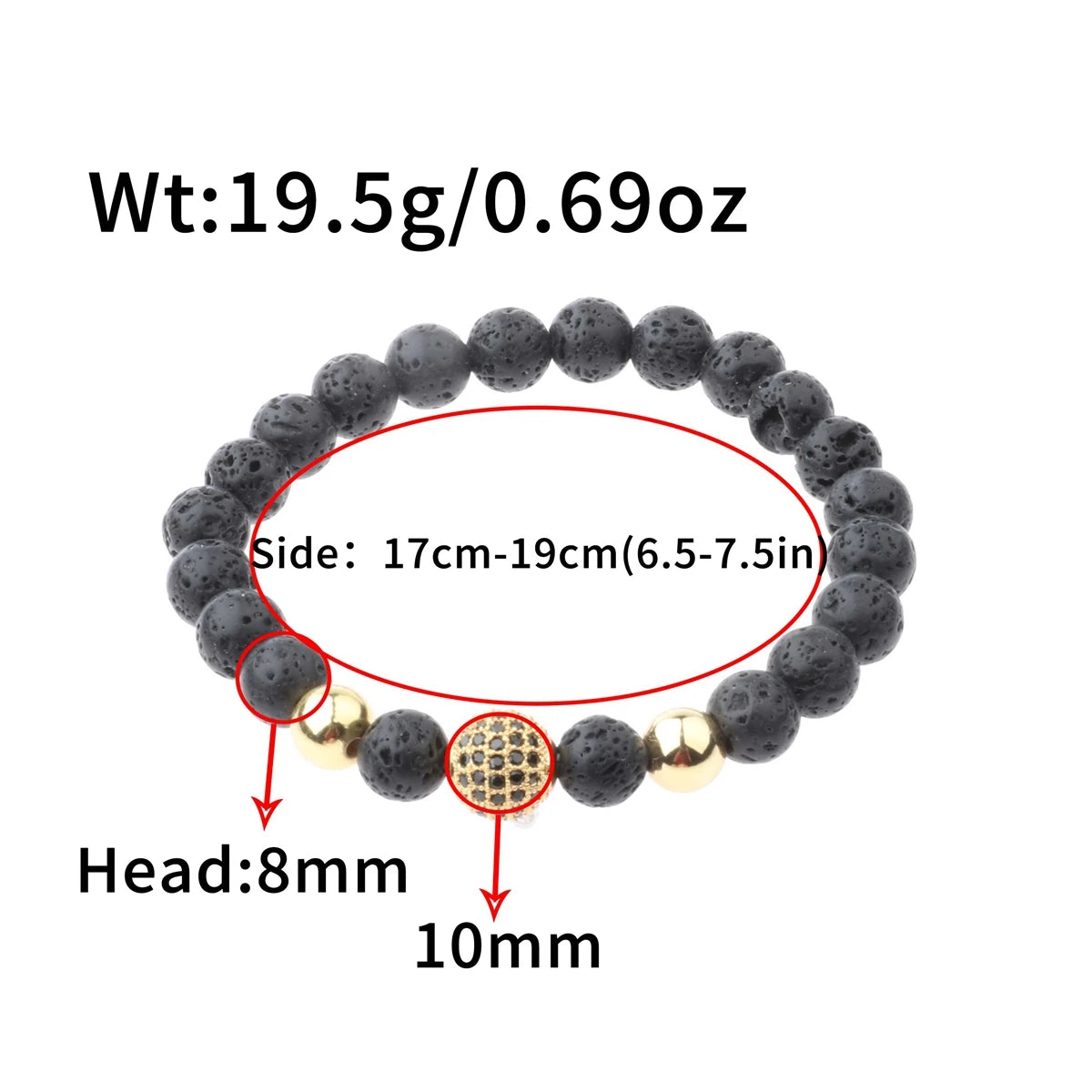 Luxury Natural Stone Yoga Bracelet - Micro Pave CZ Ball Matte