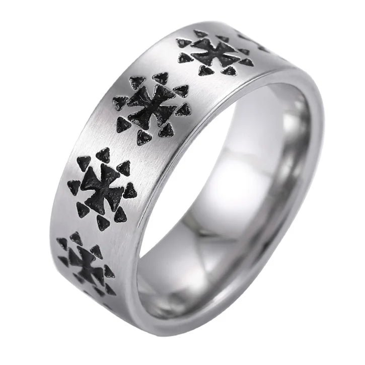 Christian Cross Bible Ring - Titanium Steel Engraved