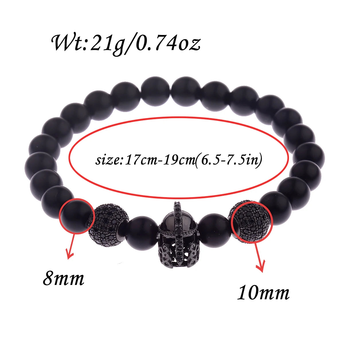 Luxury Natural Stone Yoga Bracelet - Micro Pave CZ Ball Matte
