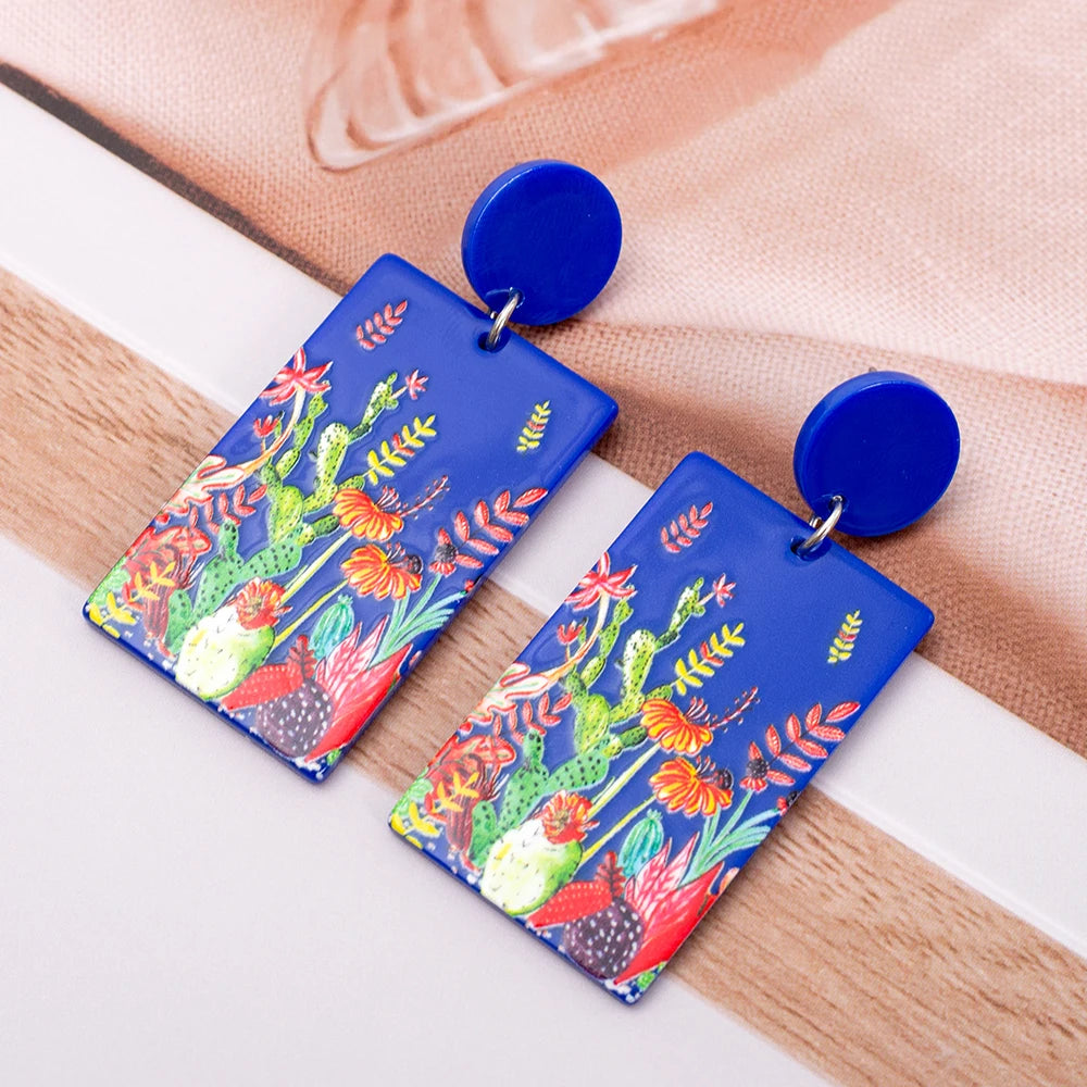 Black Acrylic 3D Flower Earrings - 2026 Vintage Elegant