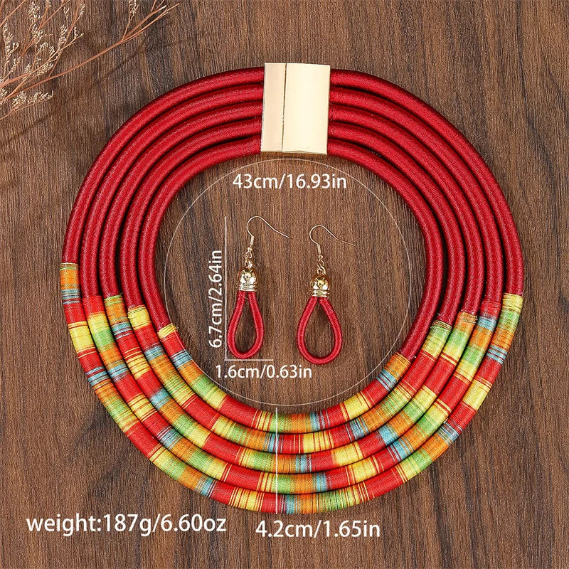 Fashion African Multi-Layer Jewelry Set - Woven Choker Wedding