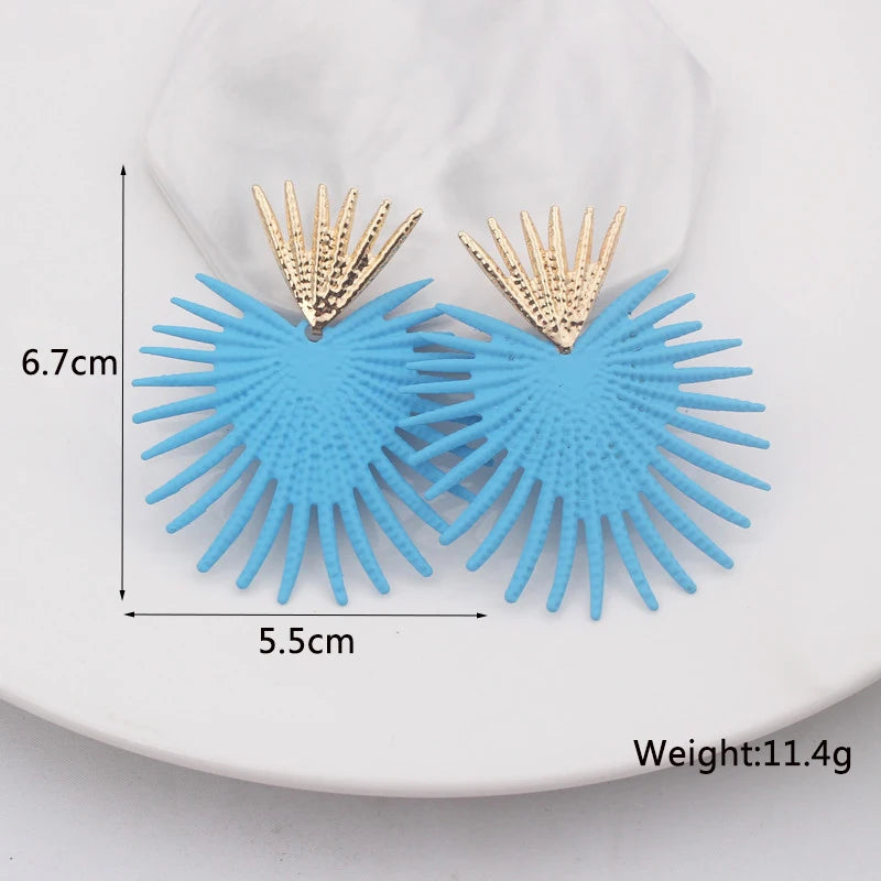Blue Geometric Earrings - 2024 Bohemian Flower Butterfly