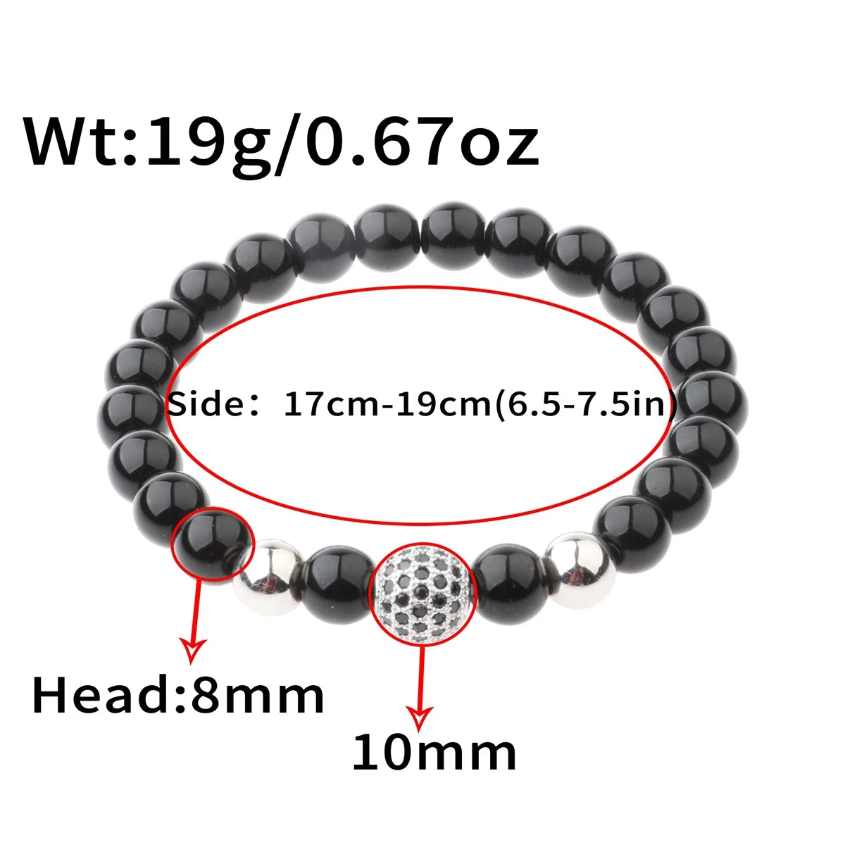 Luxury Natural Stone Yoga Bracelet - Micro Pave CZ Ball Matte