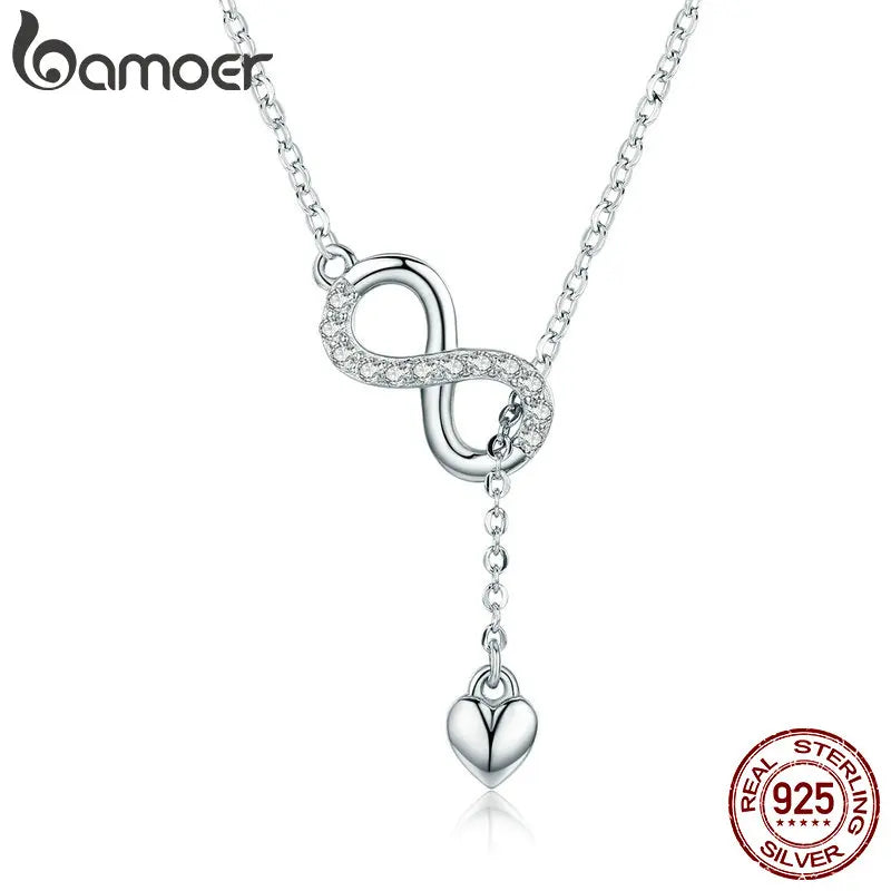 BAMOER 925 Silver Infinity Love Necklace - Forever Pendant