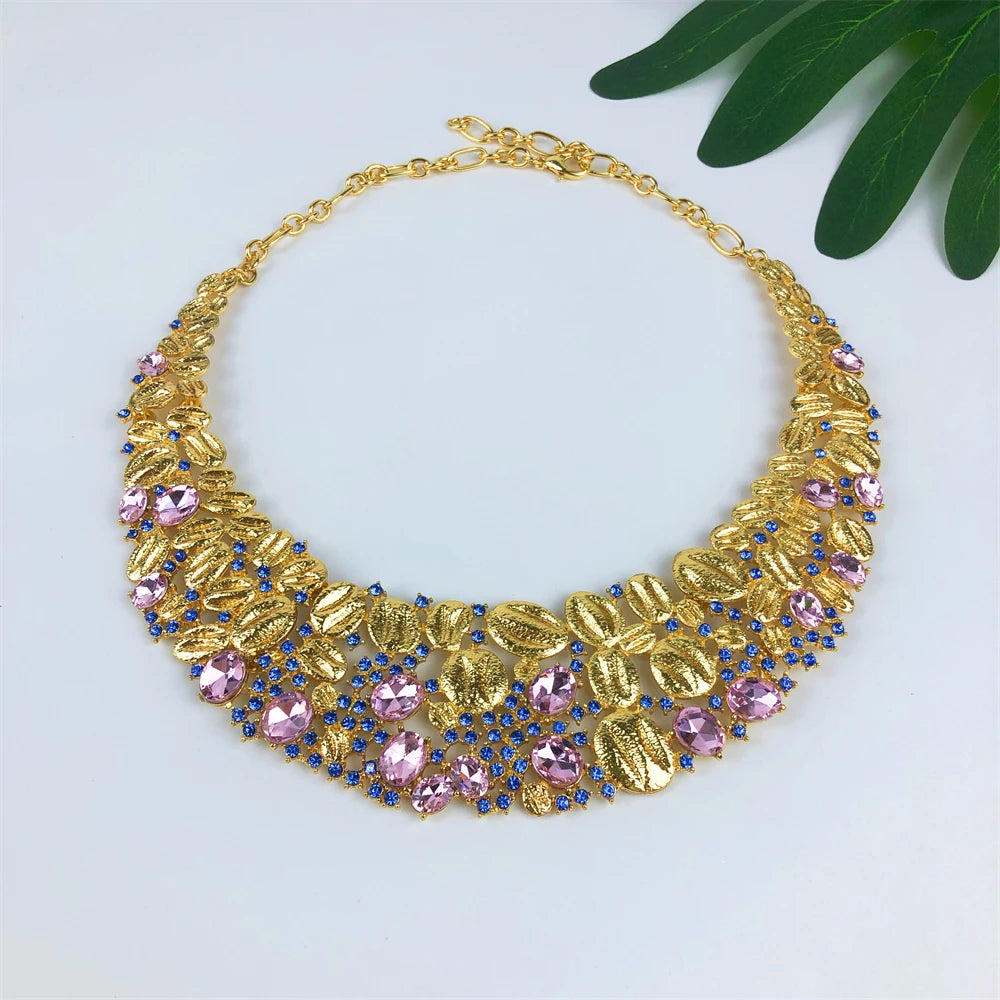 ESALE Vintage Opal Jewelry Set - 18K Gold 4PC Dubai Nigeria