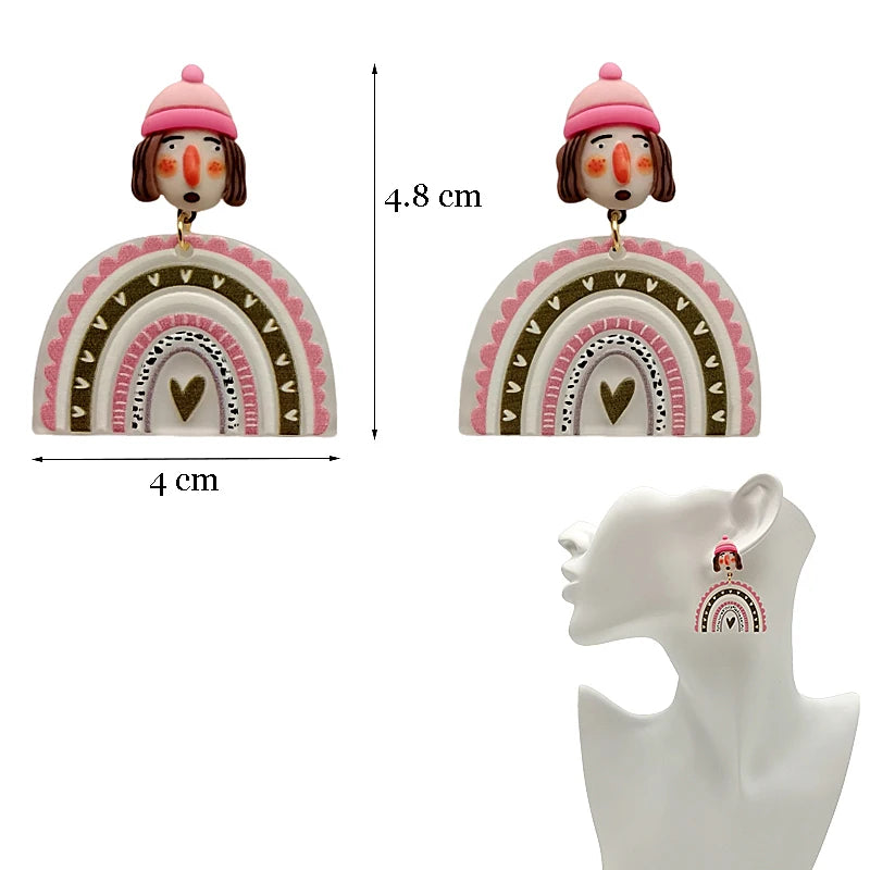 Colorful Y2K Dangle Earrings - Resin Fashion Accessories