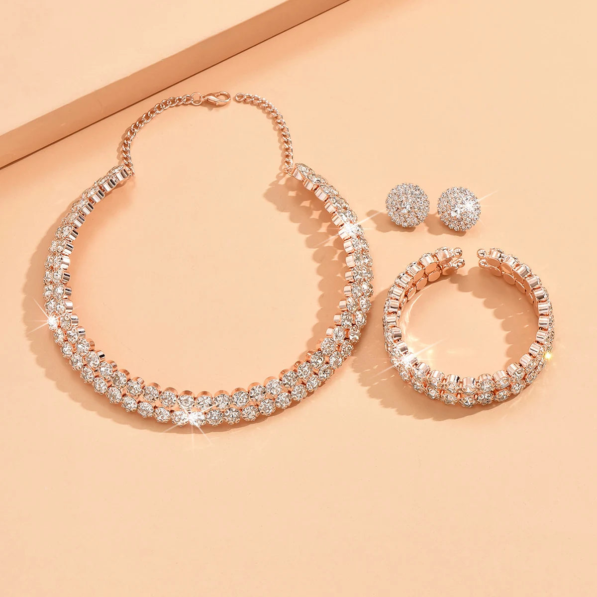 Minimalist 4-Piece Jewelry Set - Necklace, Earrings & Bracelet