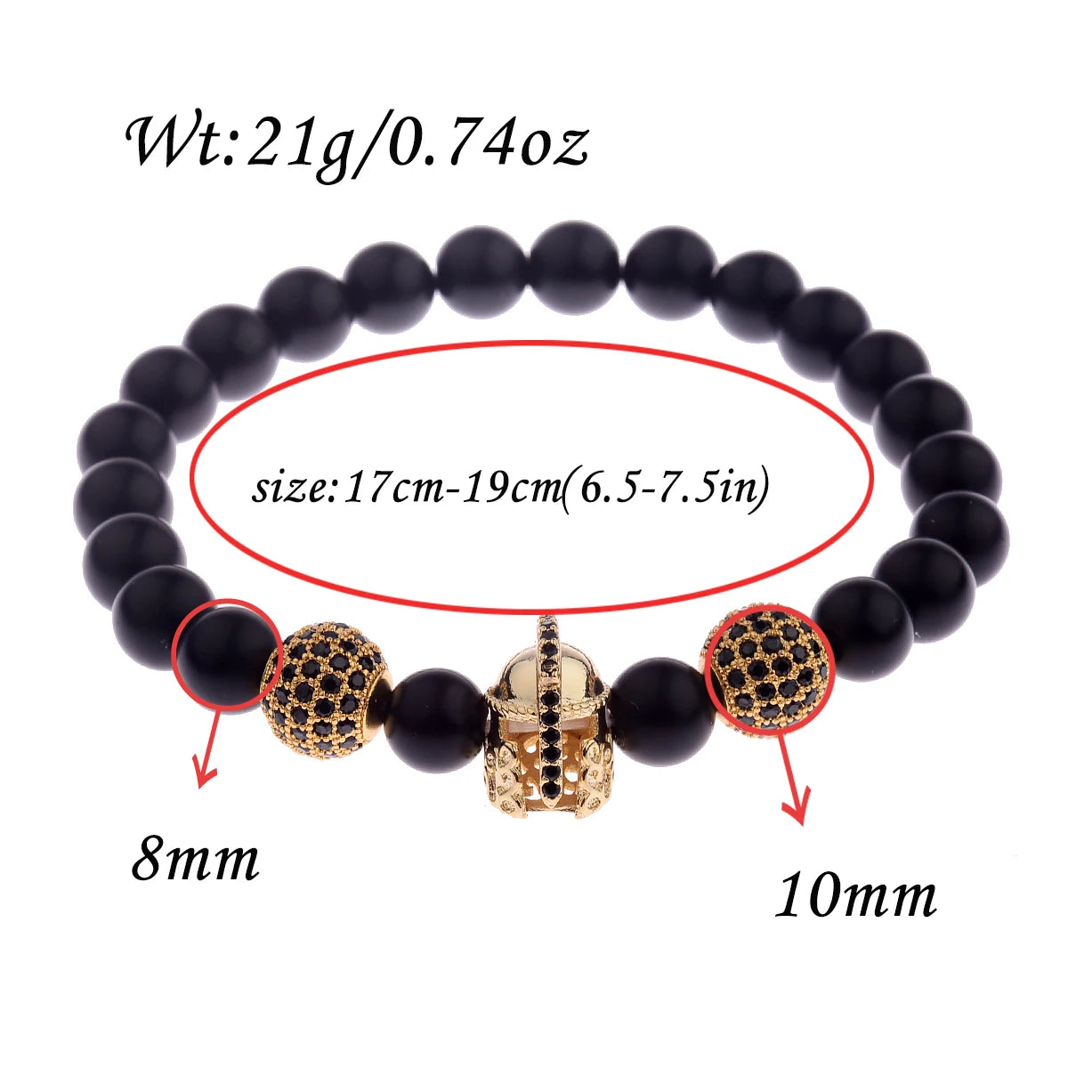 Luxury Natural Stone Yoga Bracelet - Micro Pave CZ Ball Matte