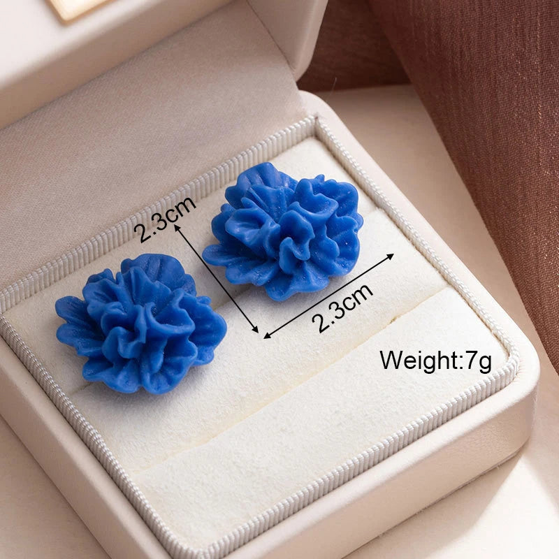 Blue Geometric Earrings - 2024 Bohemian Flower Butterfly