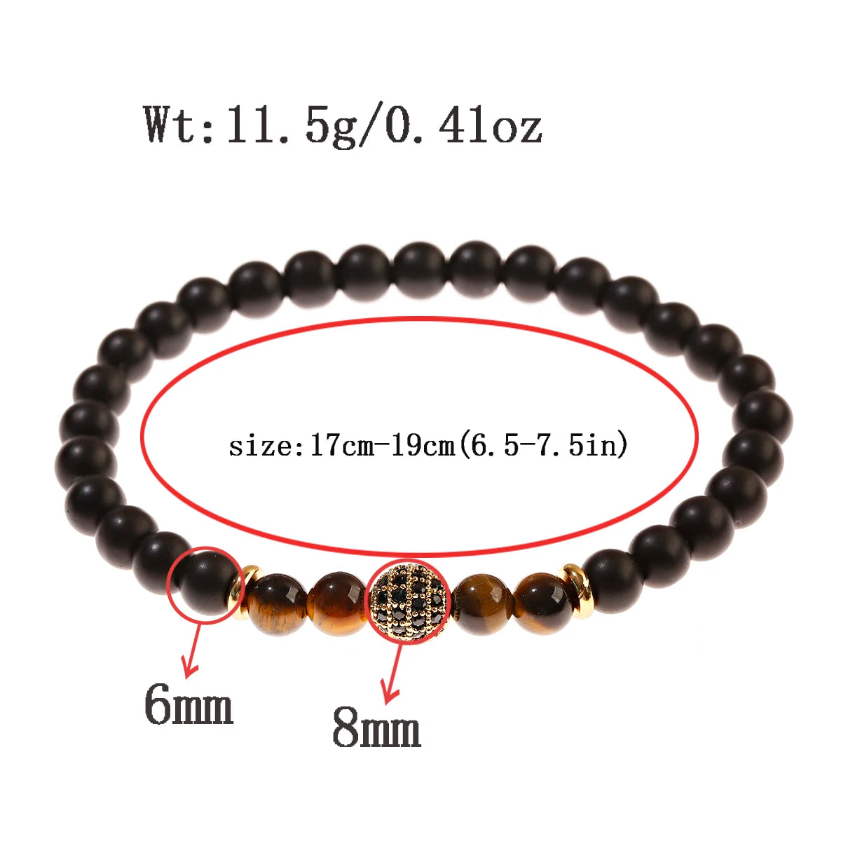 Luxury Natural Stone Yoga Bracelet - Micro Pave CZ Ball Matte