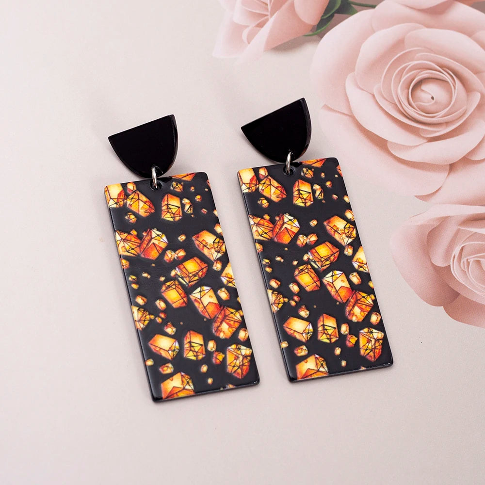 Black Acrylic 3D Flower Earrings - 2026 Vintage Elegant