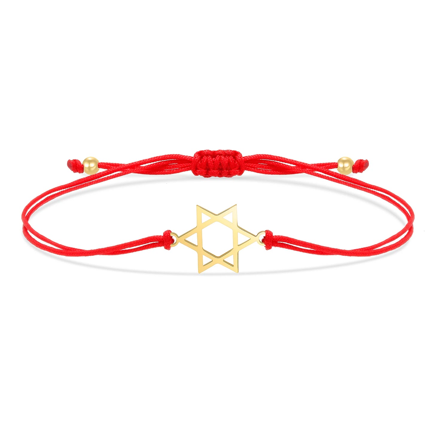 Gold Star of David Bracelet - Jewish Solomon Seal String