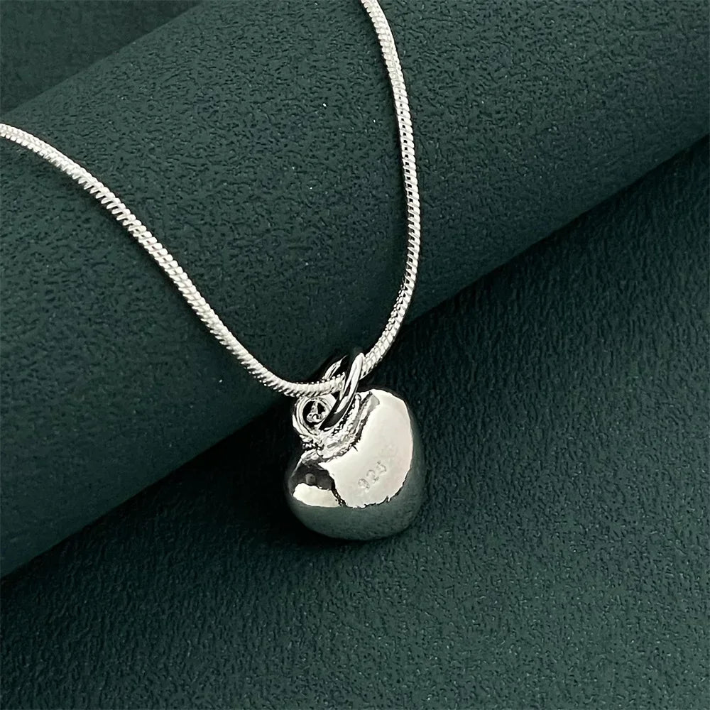 925 Silver Heart Pendant Necklace - Simple Luxury Banquet