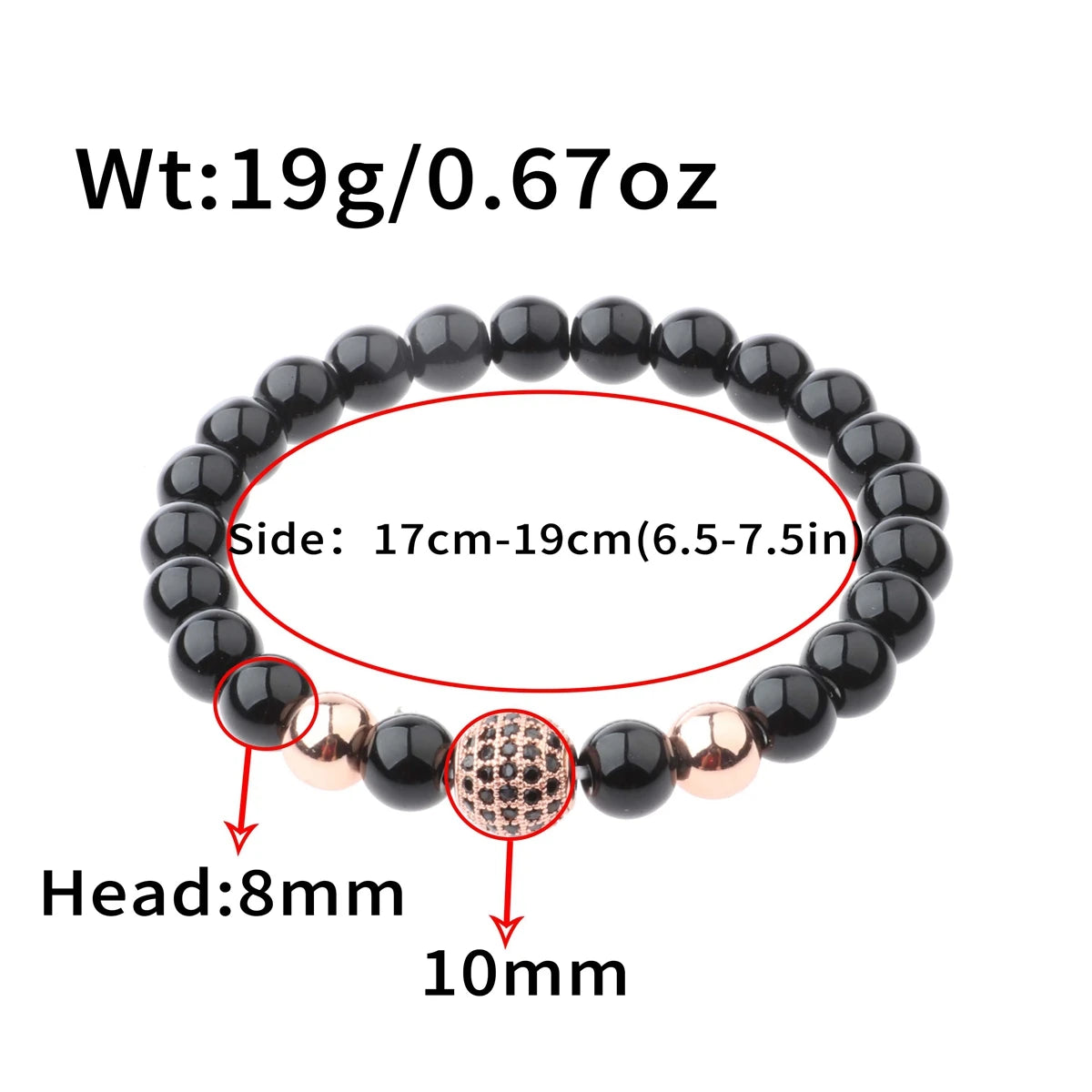 Luxury Natural Stone Yoga Bracelet - Micro Pave CZ Ball Matte