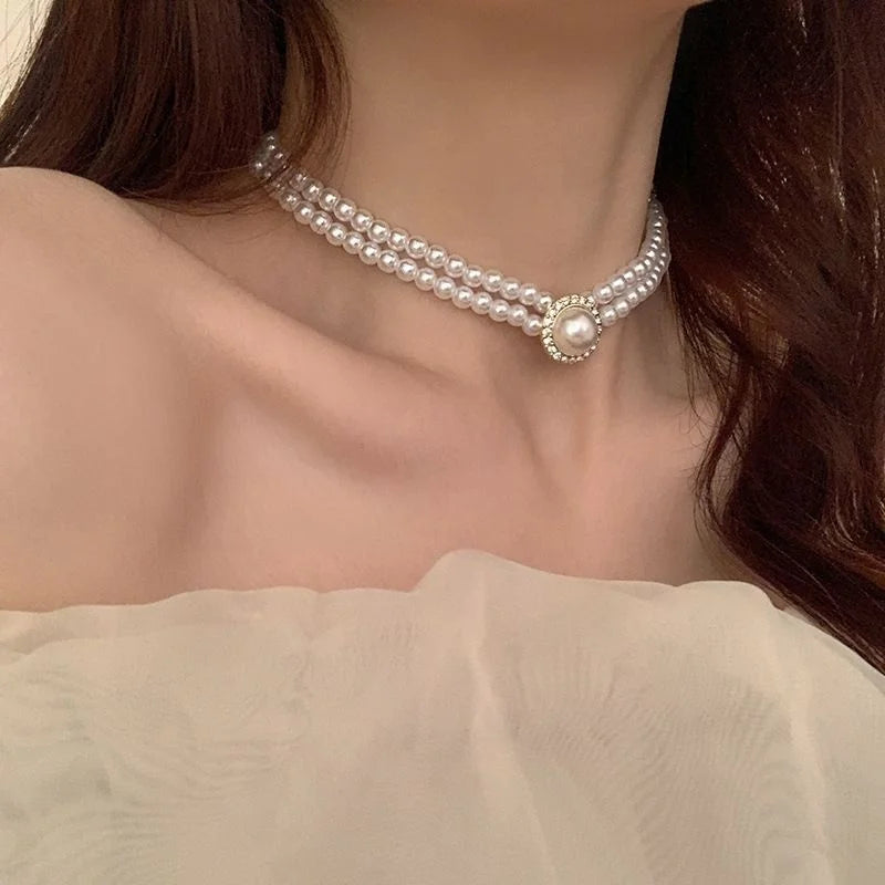 Elegant White Pearl Jewelry Set - 3-Piece Bridal Collection