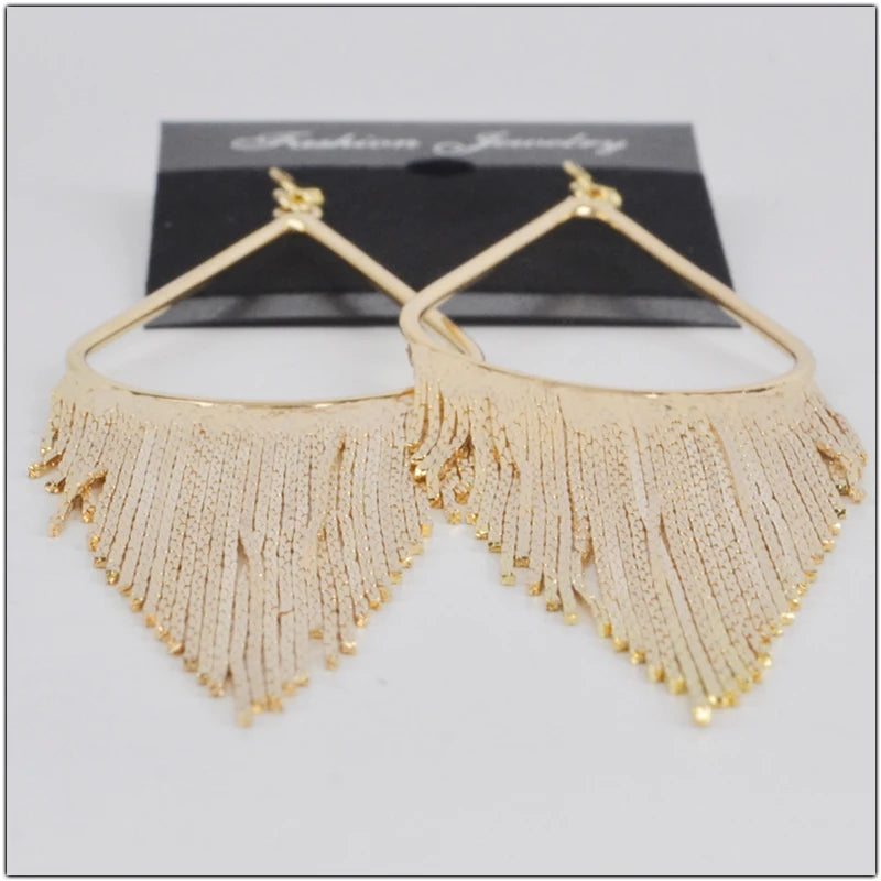Baroque Long Tassel Earrings - Big Water Drop Wedding