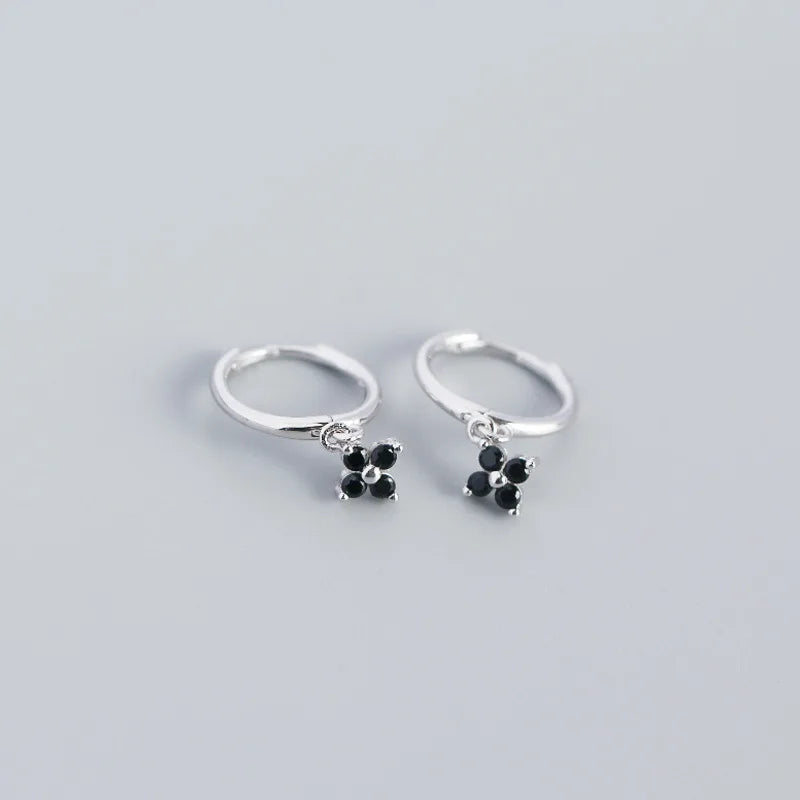 925 Silver Floral Sweet Earrings - Temperament Zircon