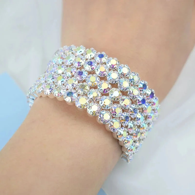 Luxury Multi-Layer Crystal Bangles - Shiny Wedding Bridal