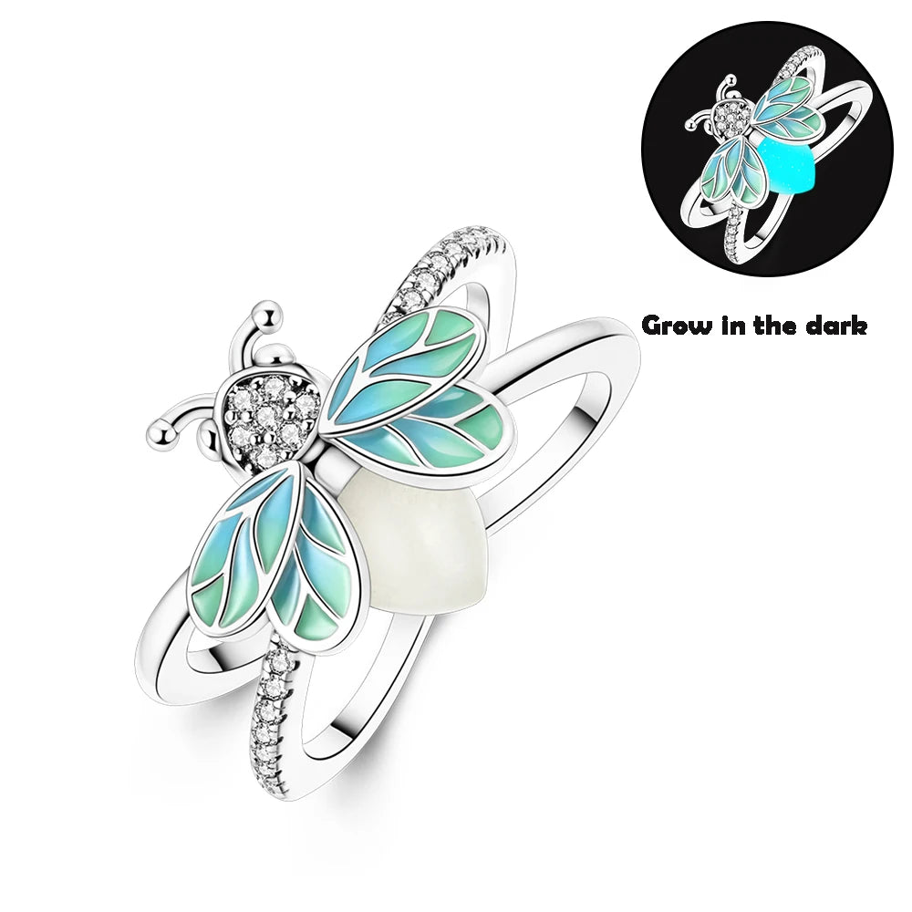 925 Sterling Silver Star & Moon Ring - Blue Zircon