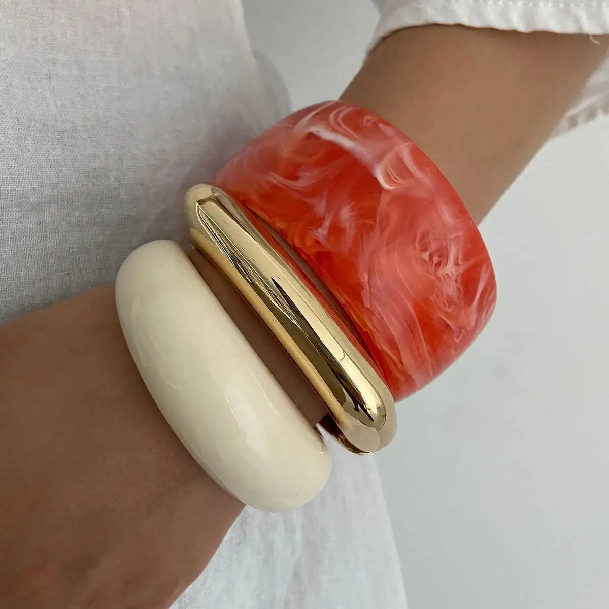 Ingemark Boho Geometric Acrylic Bracelet - 3 Styles Wide Hip Hop