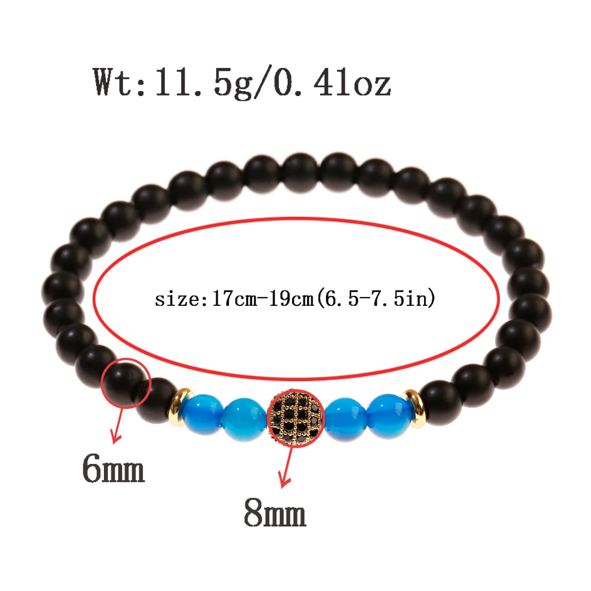 Luxury Natural Stone Yoga Bracelet - Micro Pave CZ Ball Matte