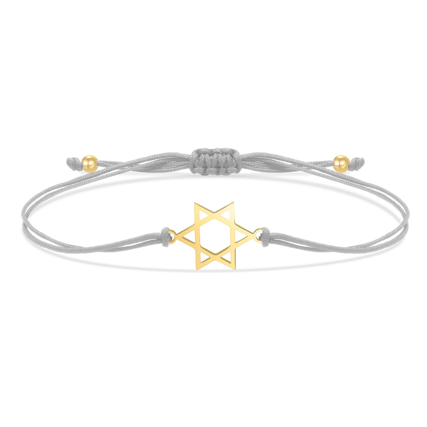 Gold Star of David Bracelet - Jewish Solomon Seal String