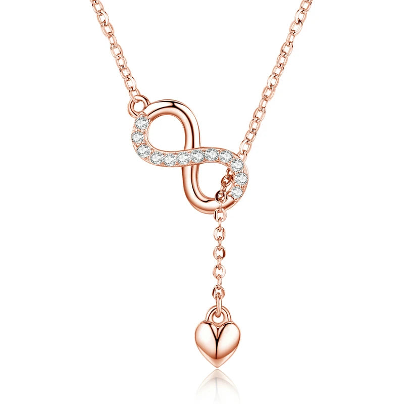 BAMOER 925 Silver Infinity Love Necklace - Forever Pendant