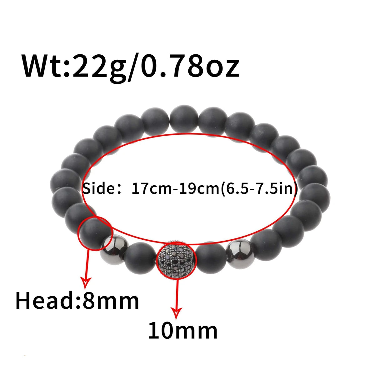 Luxury Natural Stone Yoga Bracelet - Micro Pave CZ Ball Matte