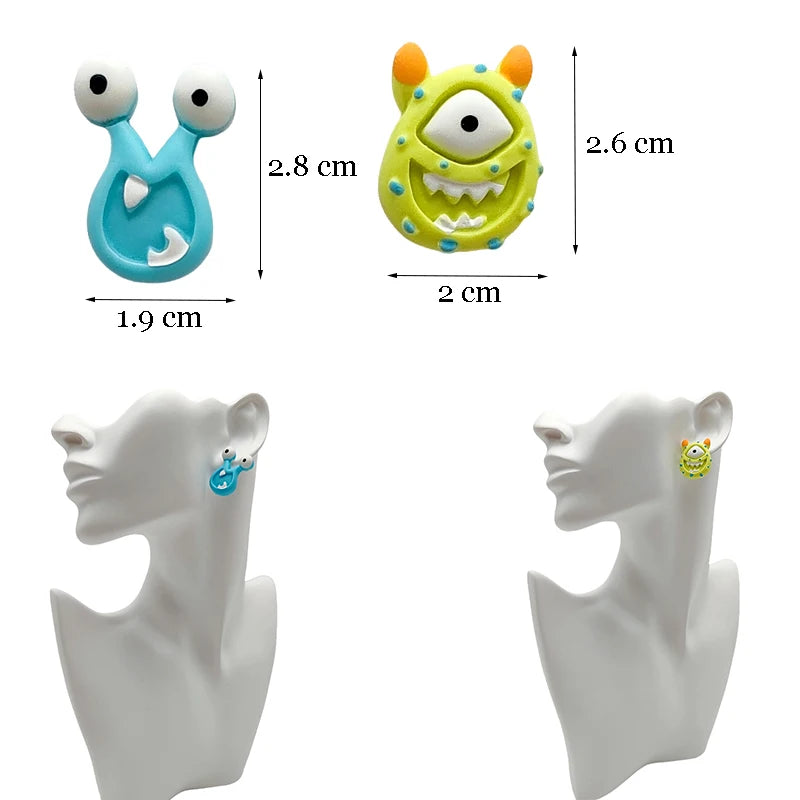 Colorful Y2K Dangle Earrings - Resin Fashion Accessories