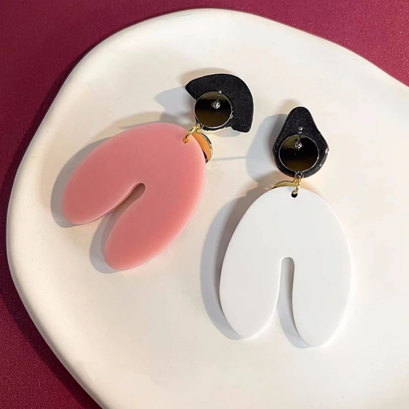 Colorful Y2K Dangle Earrings - Resin Fashion Accessories