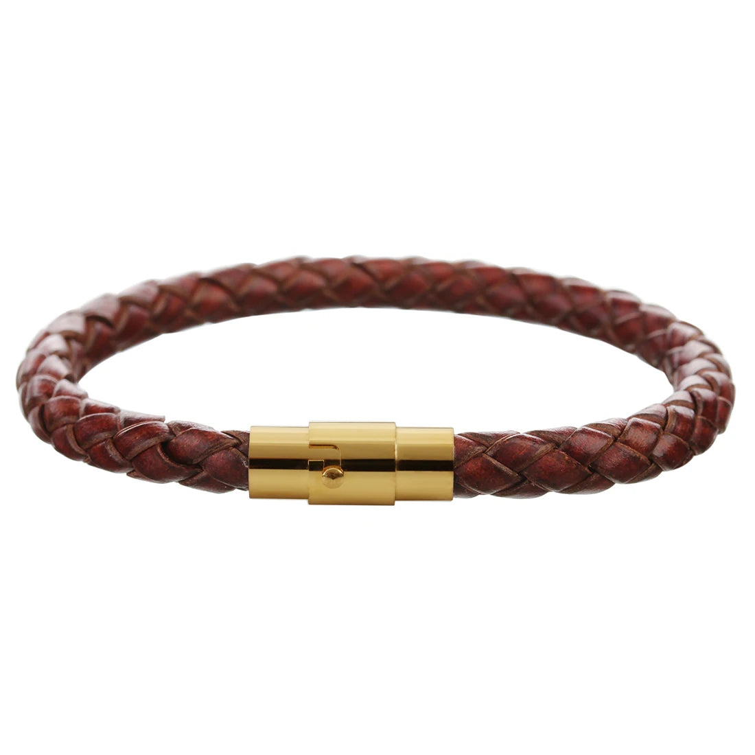 Woven Leather Rope Bracelet - Vintage Magnetic Buckle Men's