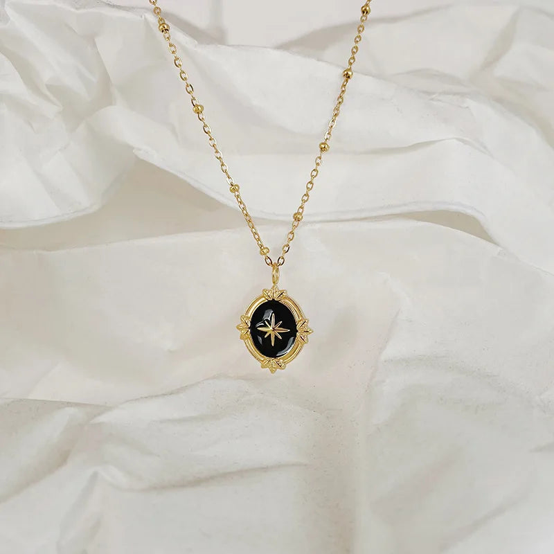 Jade Rabbit White Shell Necklace - 18K Gold Moon Pendant