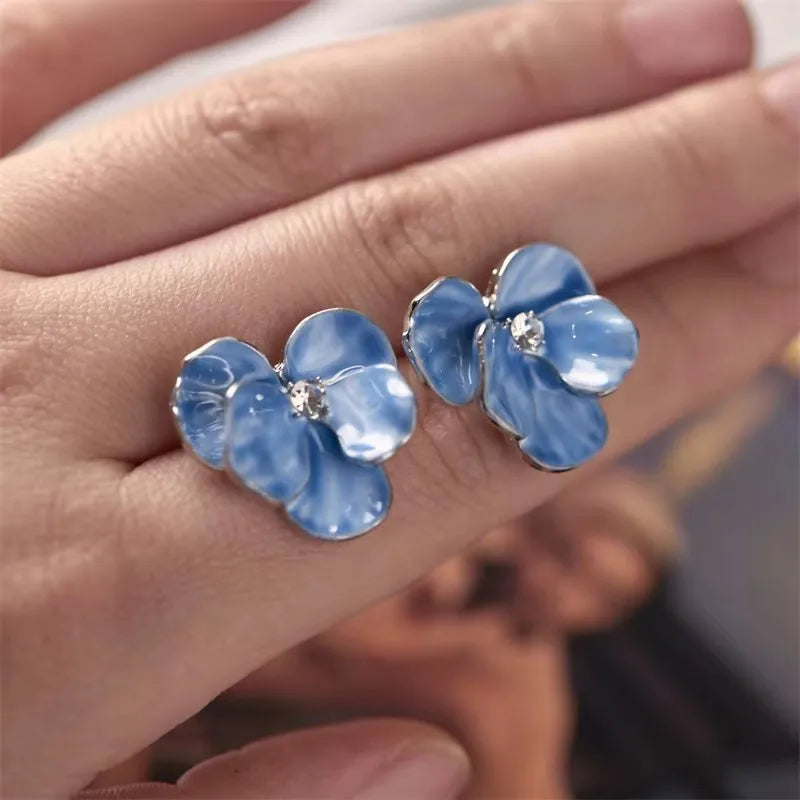 Blue Geometric Earrings - 2024 Bohemian Flower Butterfly