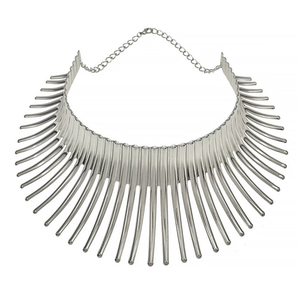 KDLUN Africa Jewelry Set - Gold Torque Choker Necklace Earrings